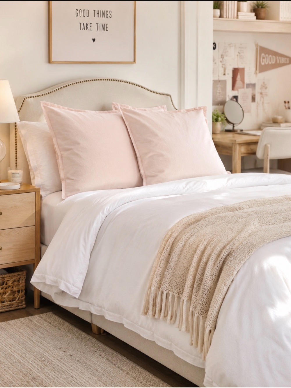 2  Ikea Blush Pink 20x20  Pillow Cover Bundle